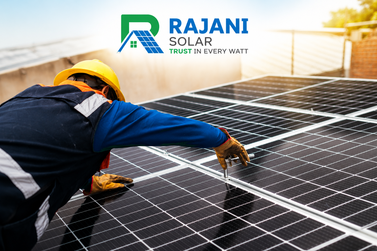 Rajani Solar engineer and technician reviewing rooftop solar plans